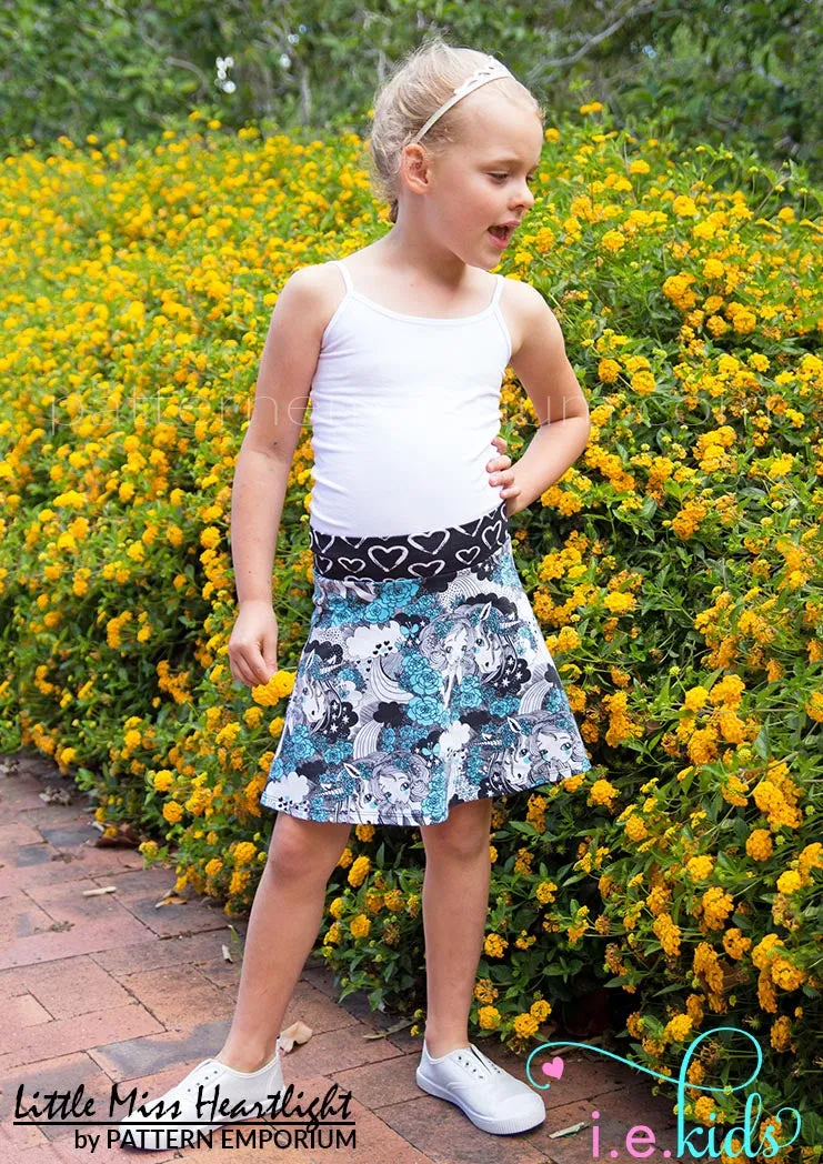 Little Miss Heartlight | Girls Flared Skirt Sewing Pattern