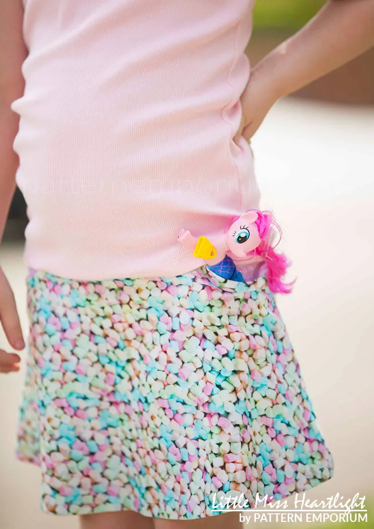 Little Miss Heartlight | Girls Flared Skirt Sewing Pattern