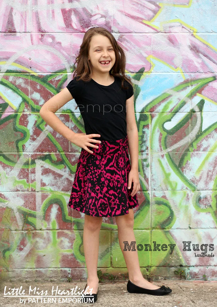 Little Miss Heartlight | Girls Flared Skirt Sewing Pattern