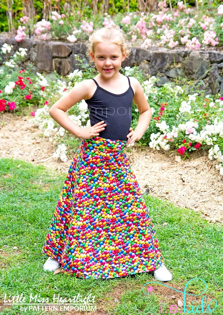 Little Miss Heartlight | Girls Flared Skirt Sewing Pattern