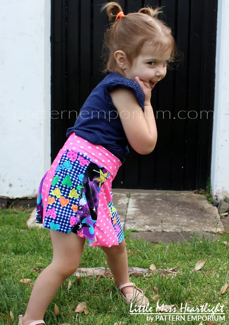 Little Miss Heartlight | Girls Flared Skirt Sewing Pattern