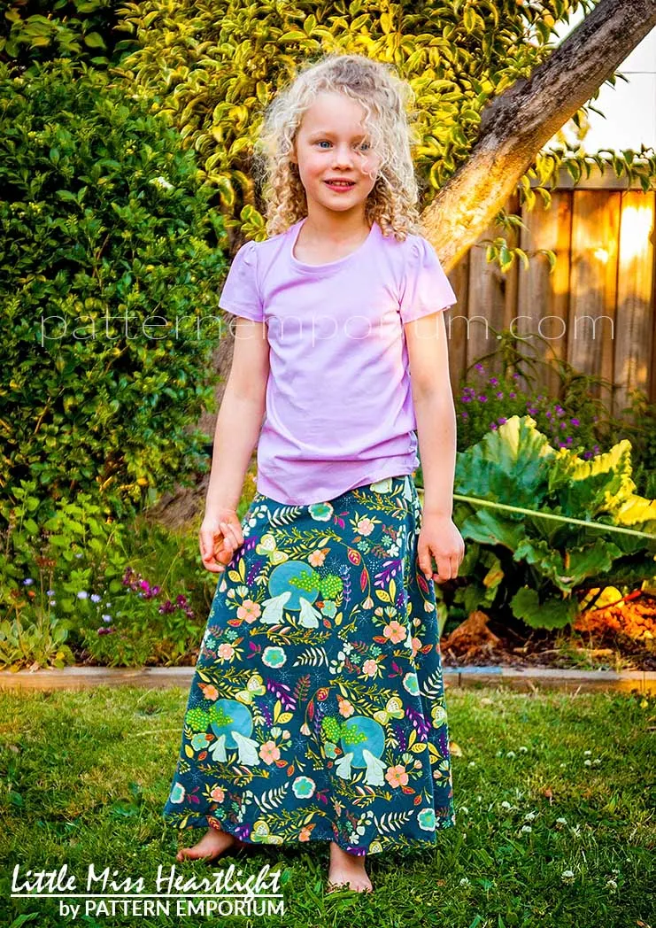 Little Miss Heartlight | Girls Flared Skirt Sewing Pattern