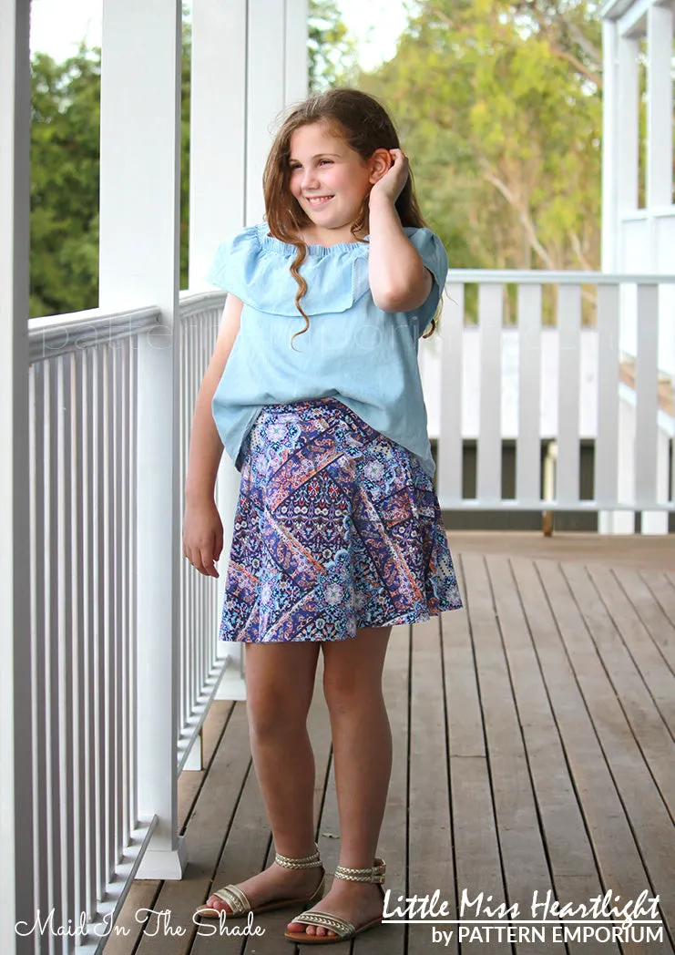 Little Miss Heartlight | Girls Flared Skirt Sewing Pattern