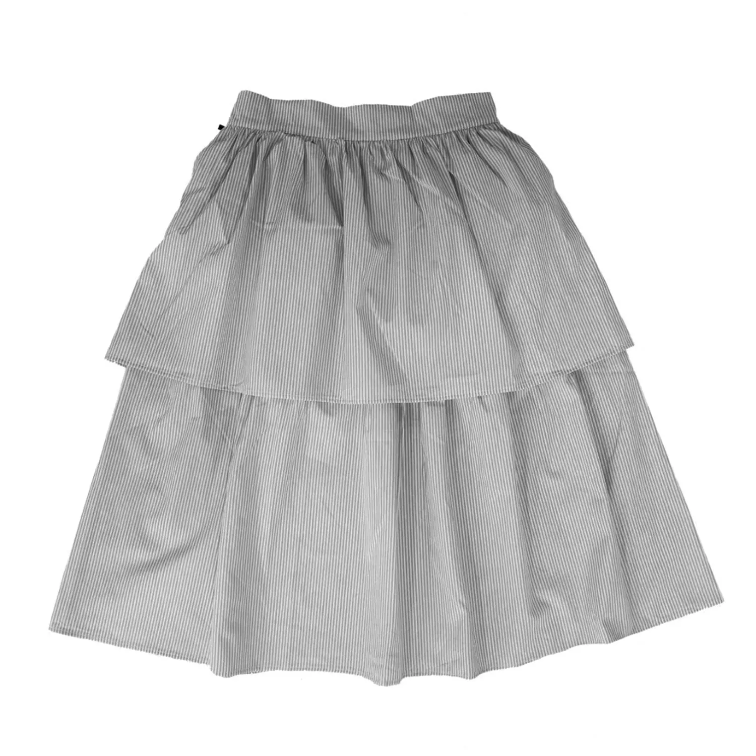 Little Parni Black And White Stripe Tiered Skirt (K400)