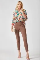 Lizzy Beige Floral 3/4 Sleeve Top