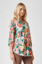 Lizzy Beige Floral 3/4 Sleeve Top