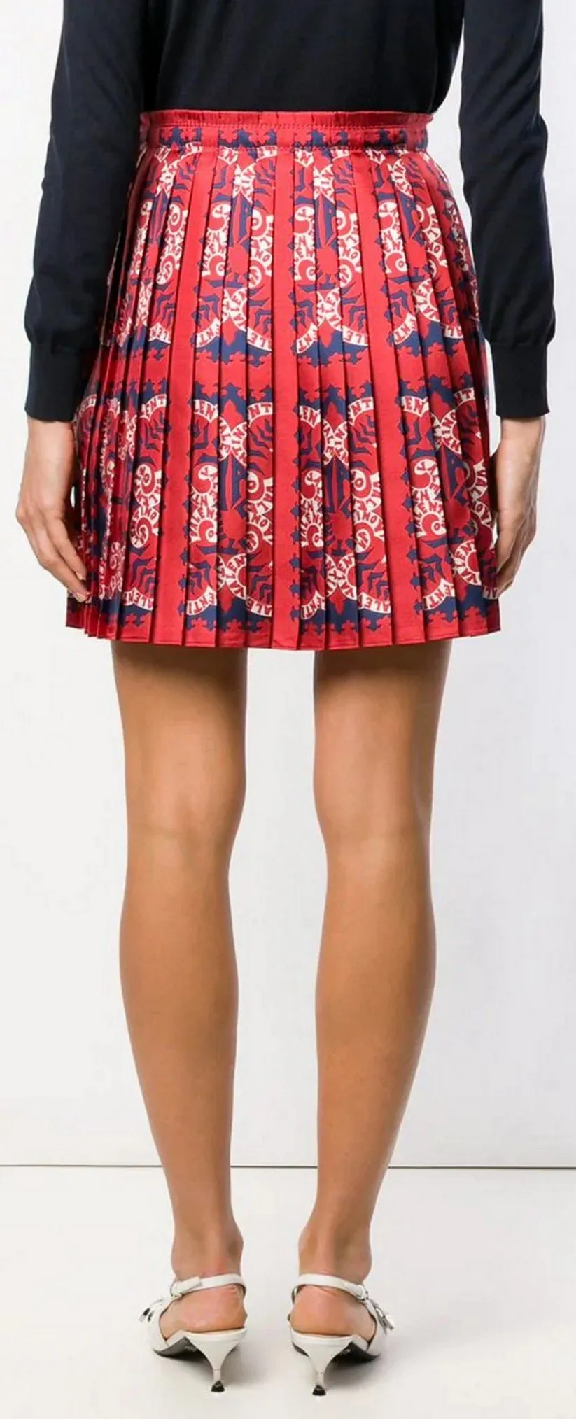 Logo-Print Pleated Skirt