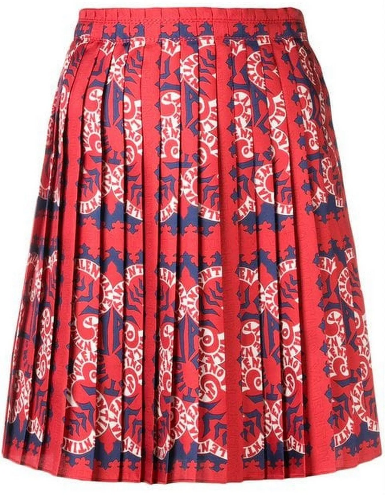 Logo-Print Pleated Skirt