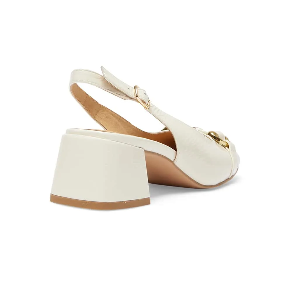 London Heel in Ivory Patent