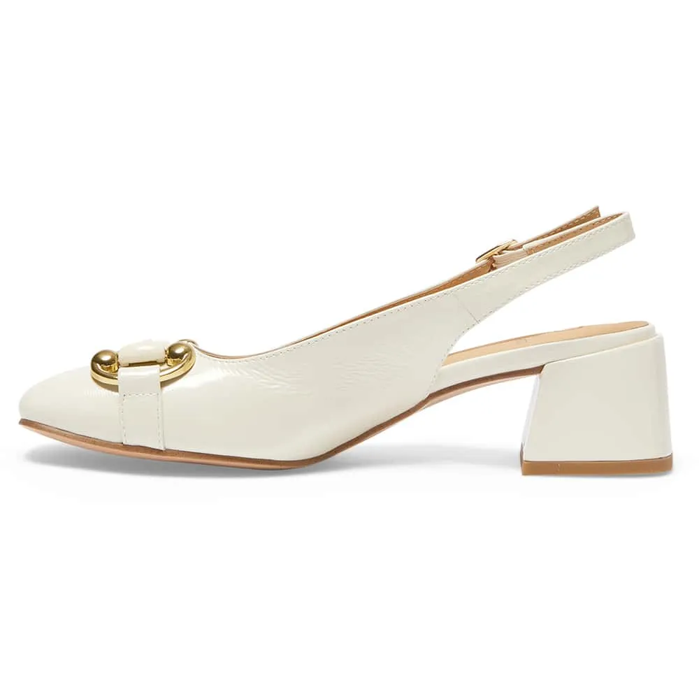 London Heel in Ivory Patent