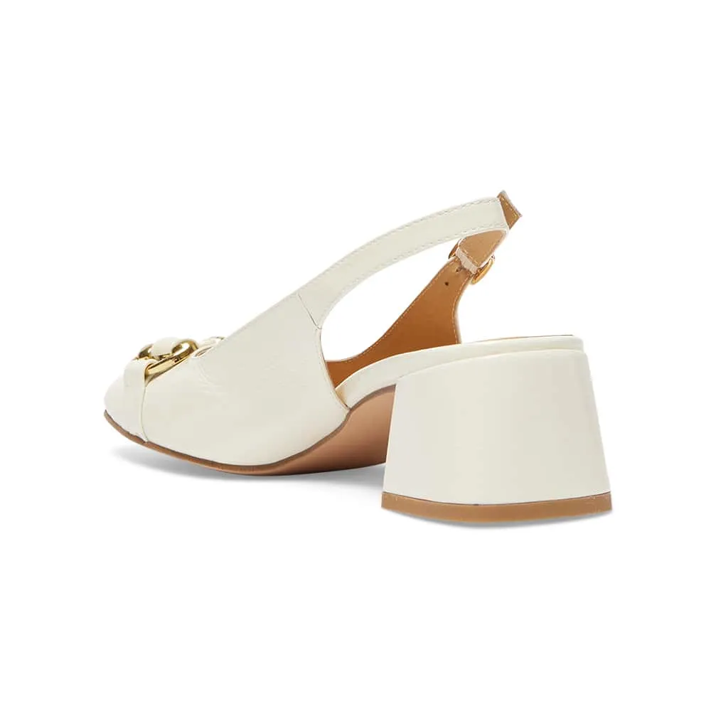 London Heel in Ivory Patent