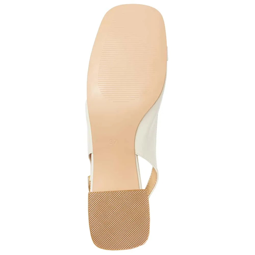 London Heel in Ivory Patent