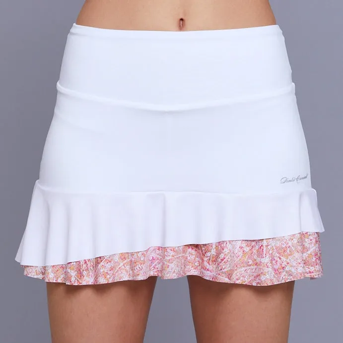 Lush Weave Asymetric 13" Skort (white/print)