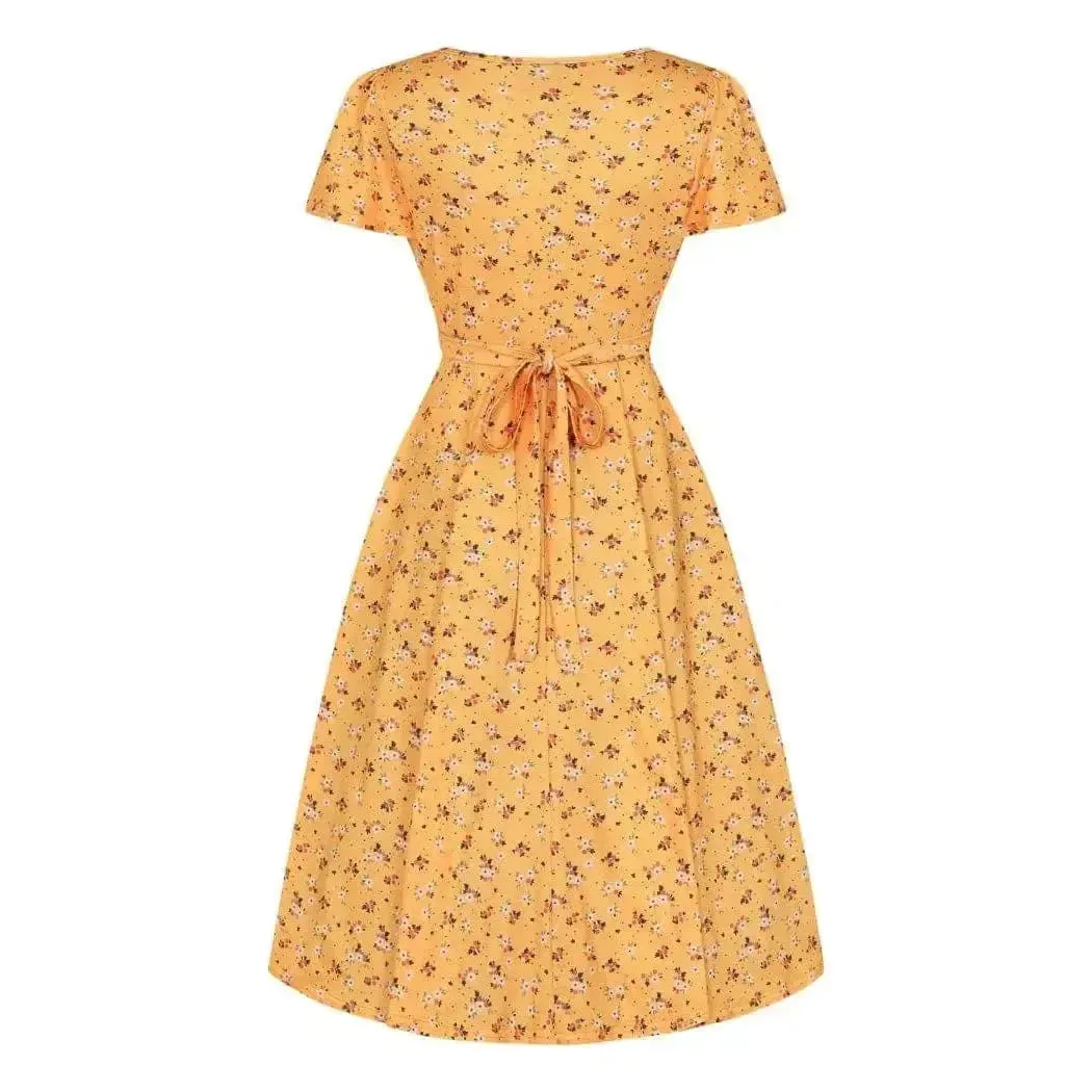 Lyra Dress - Yellow Ditsy