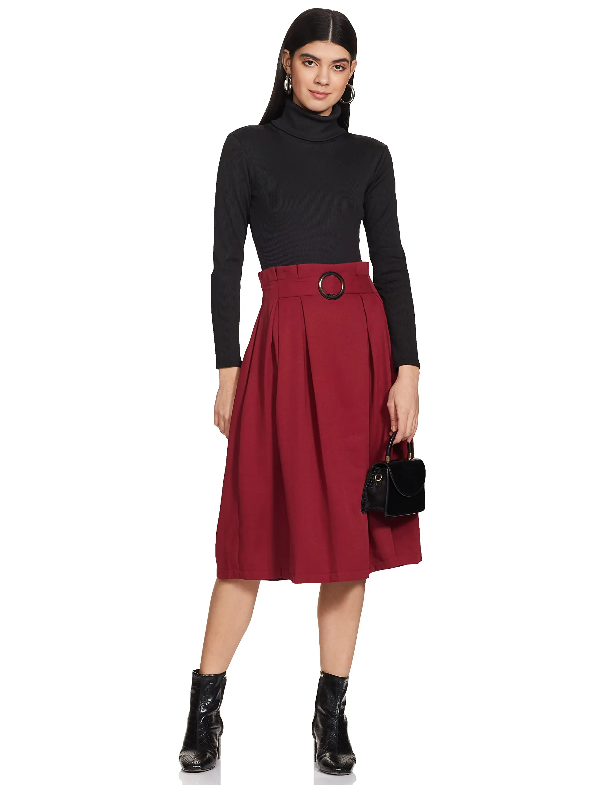 Marie Claire Georgette Western Skirt (Maroon)