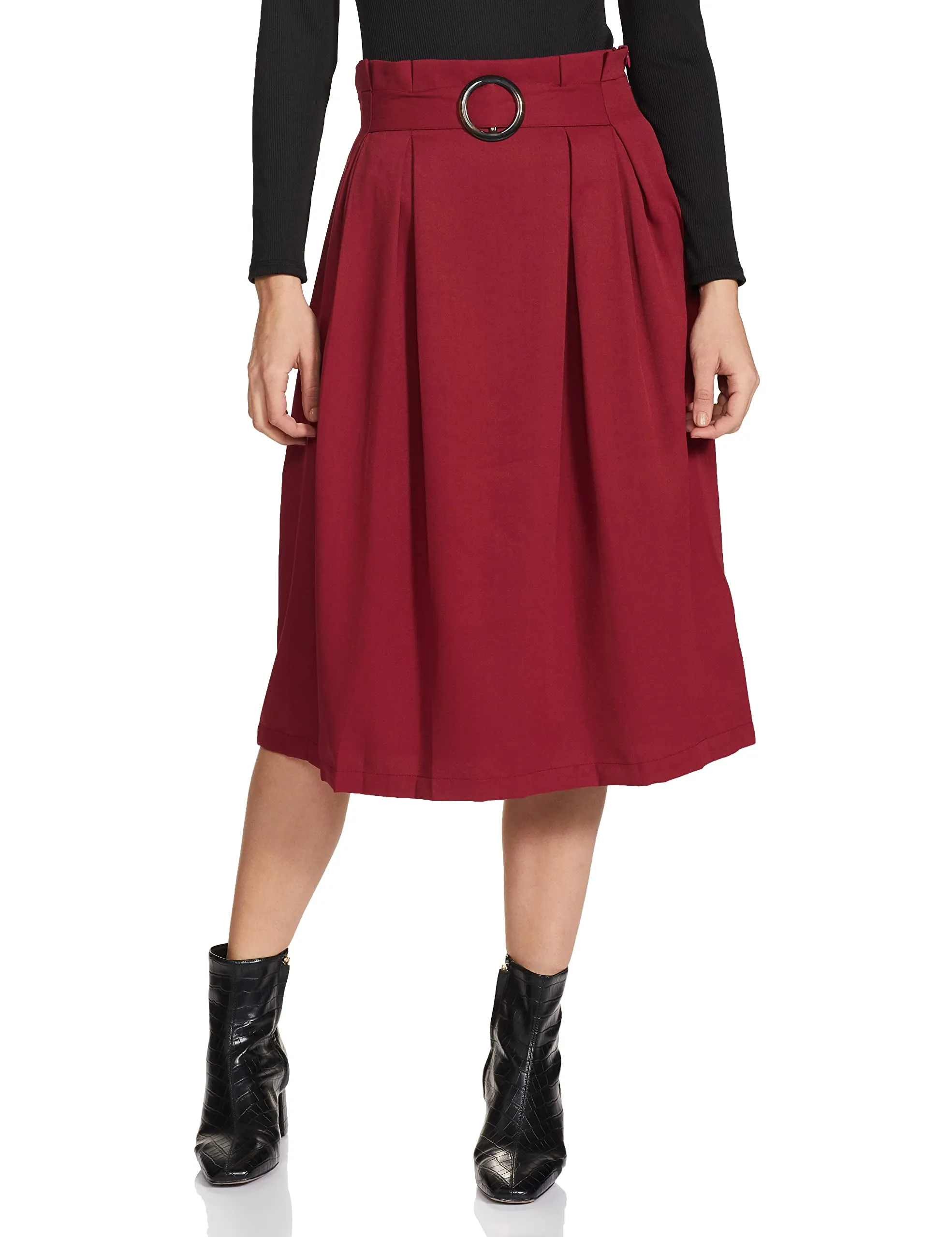 Marie Claire Georgette Western Skirt (Maroon)