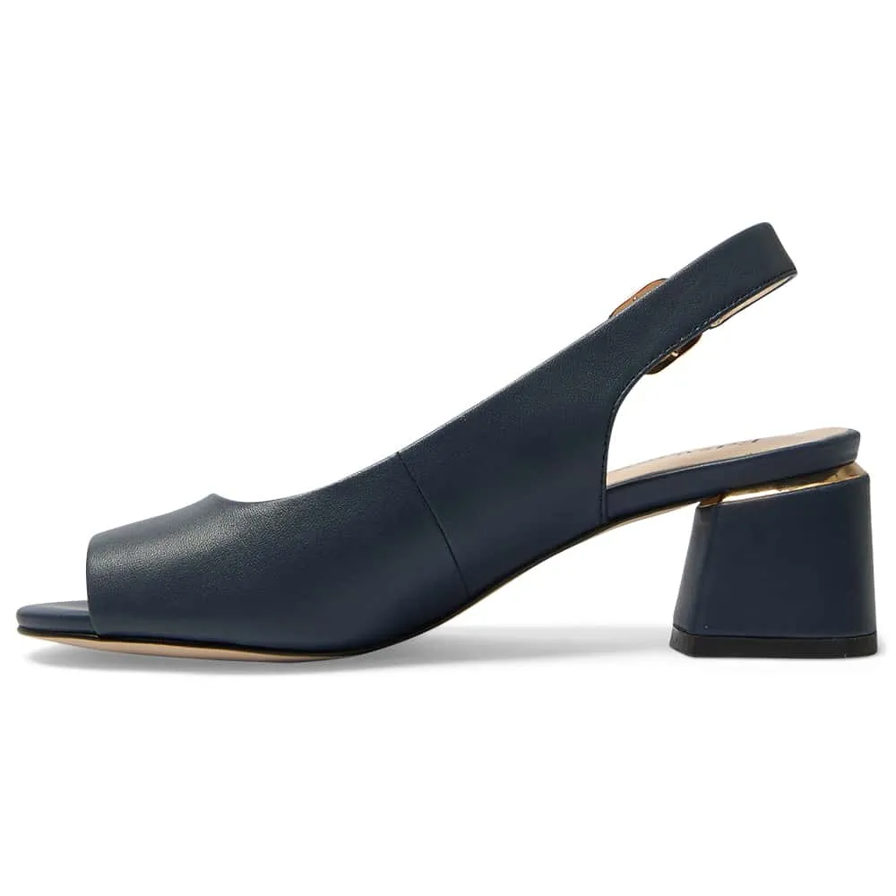 Martina Heel in Navy Leather