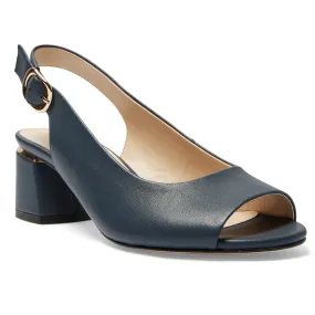 Martina Heel in Navy Leather