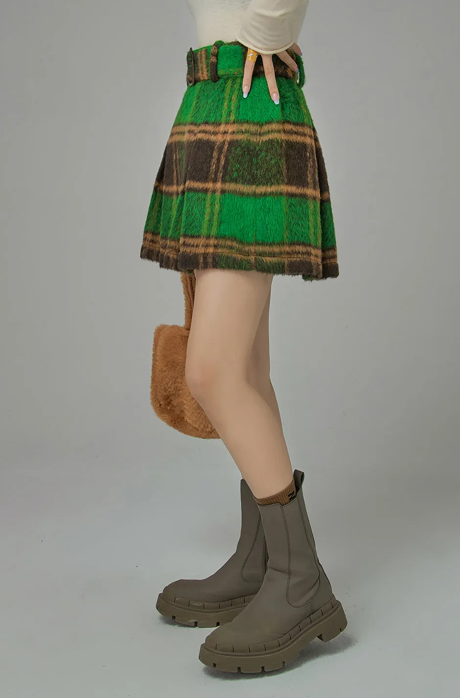 Moca Color Palette Checkered Skirt