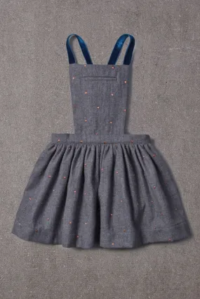 Nellystella Ella Girls Dress - Grey Polka Dot