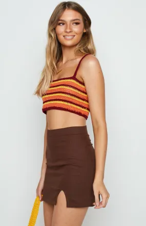 Nova Orange Crochet Top