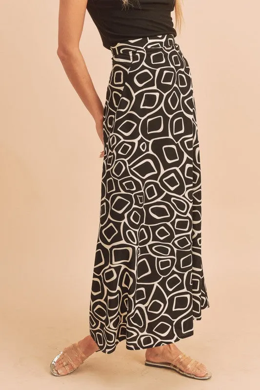 Olive Abstract Print Skirt *Online Only*