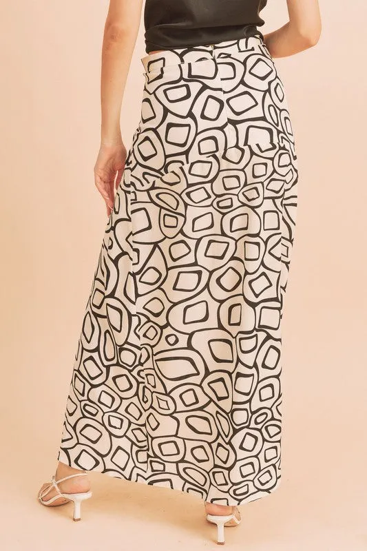 Olive Abstract Print Skirt *Online Only*