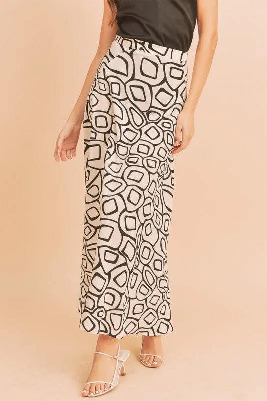 Olive Abstract Print Skirt *Online Only*