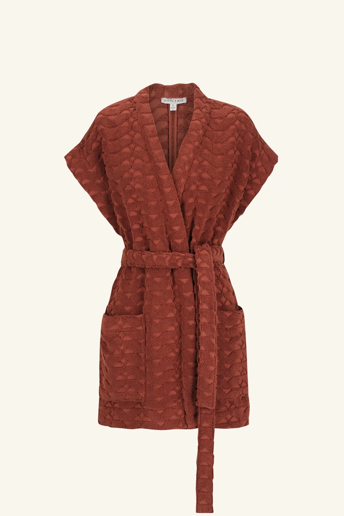 PAULINE SLEEVELESS ROBE - COGNAC