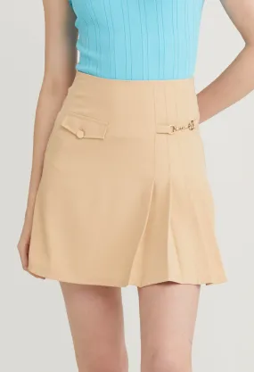 Pleated Accent Utility Skirt