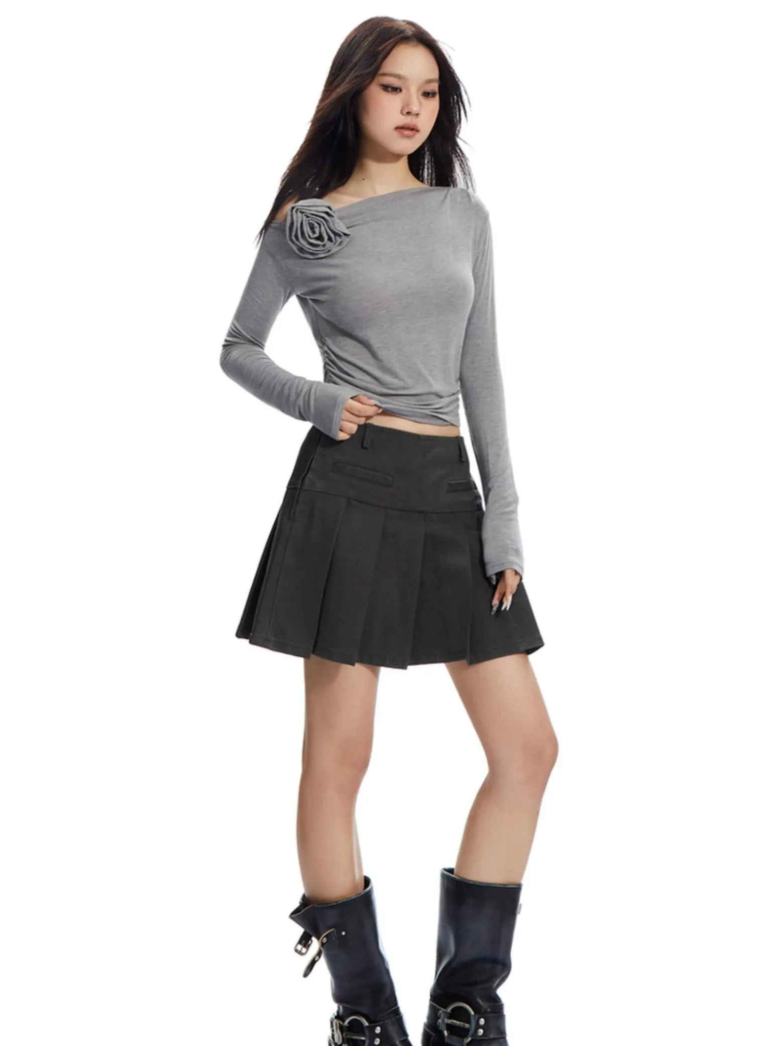 Pleated Mini Skirt