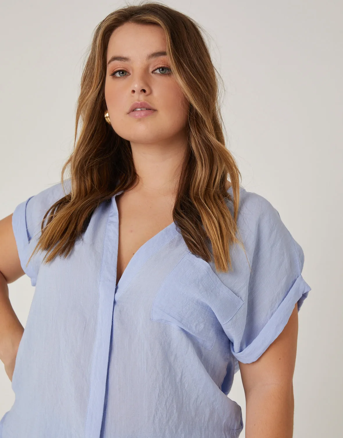 Plus Size Casual Woven Top