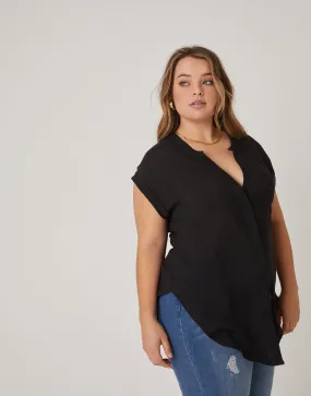 Plus Size Casual Woven Top