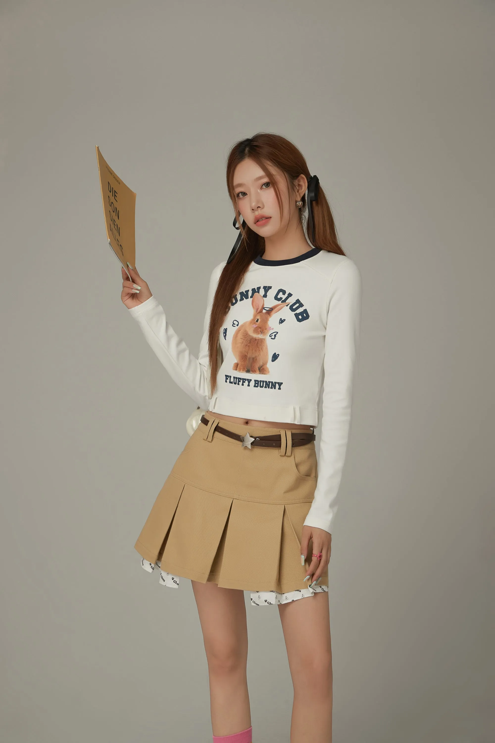 Pocket Lining Pleated Mini Skirt