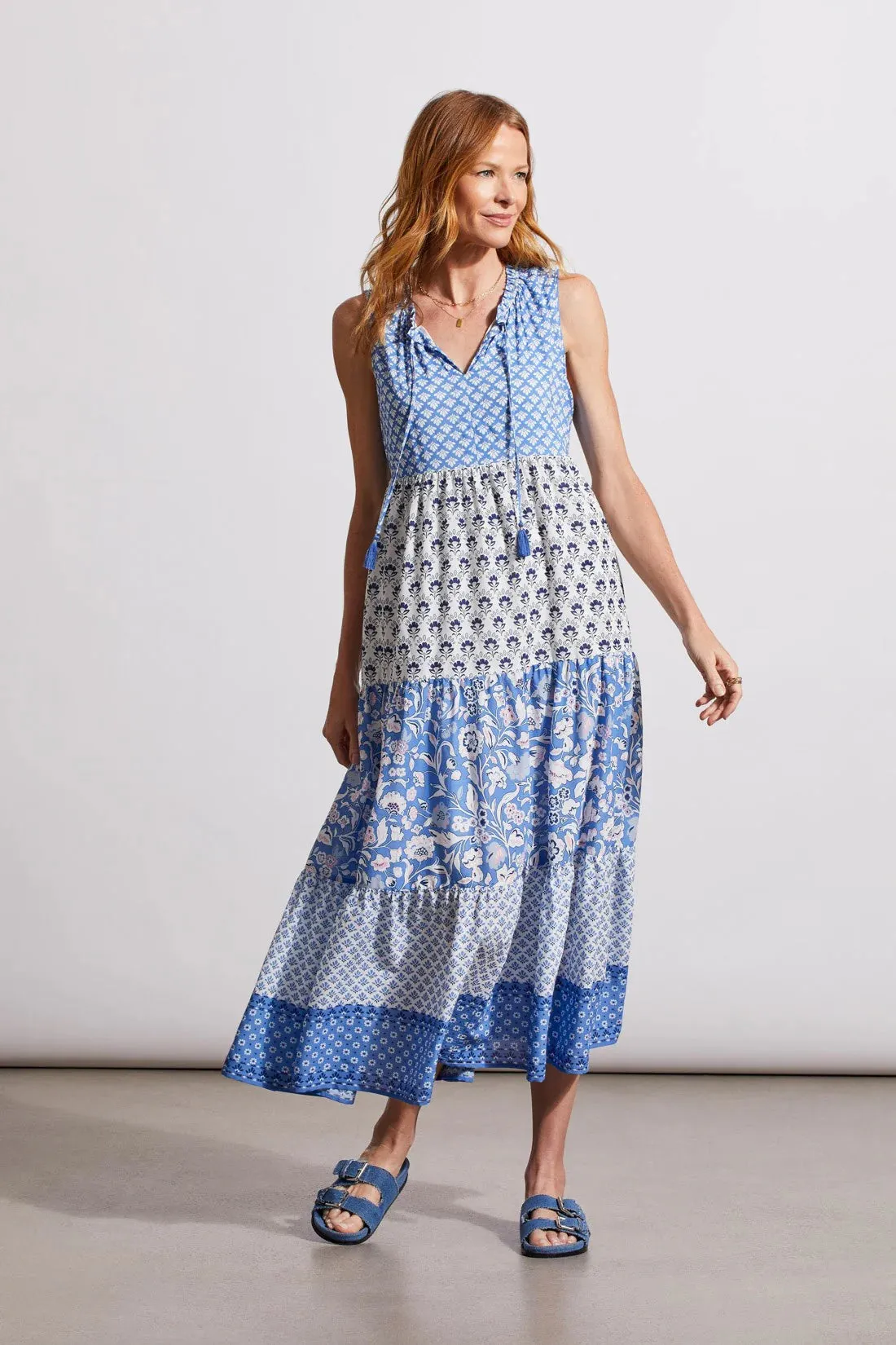 Printed | Sleeveless Dress with Tiers | Women's