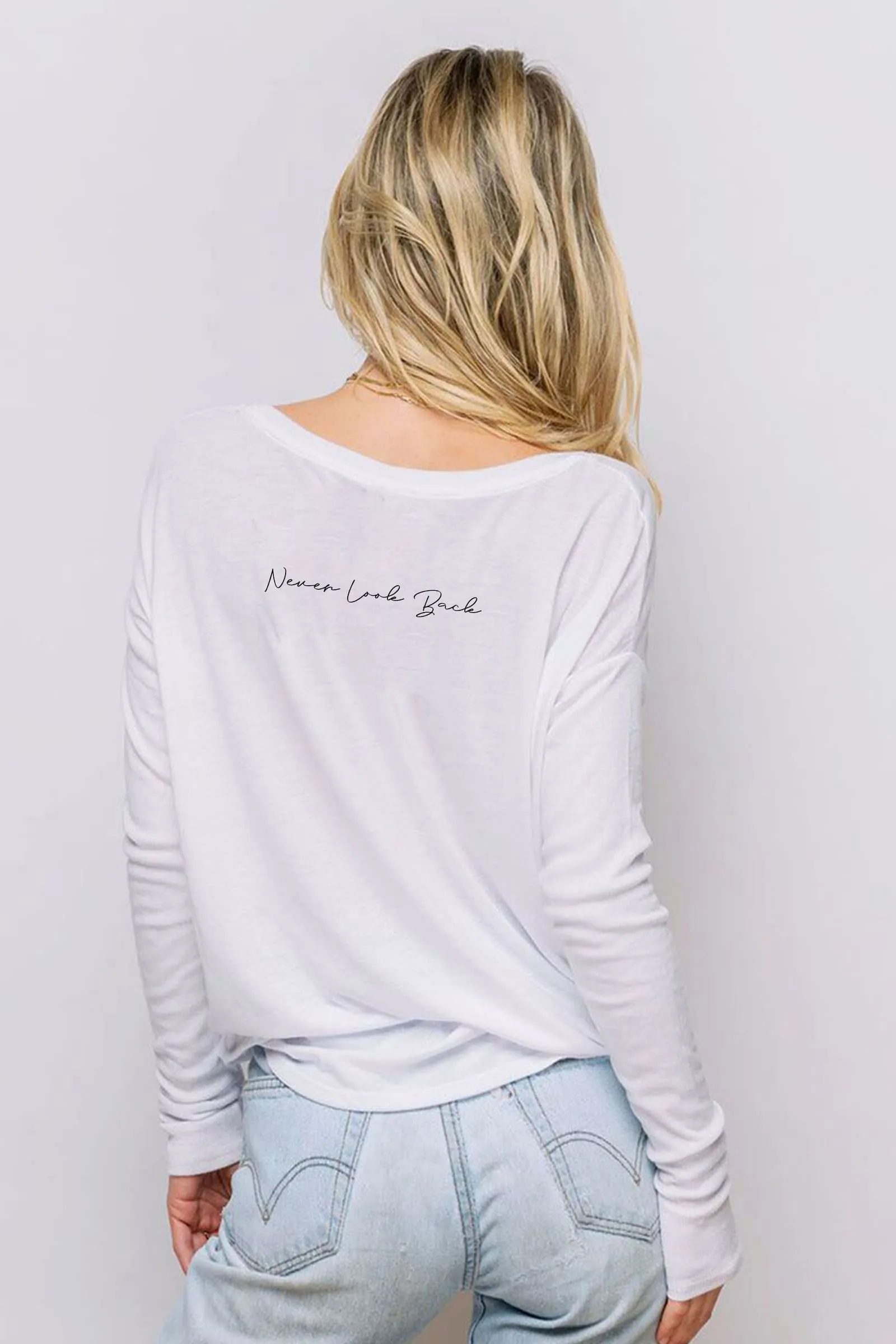 "Never Look Back" Original Ribbed Long Sleeve Tee