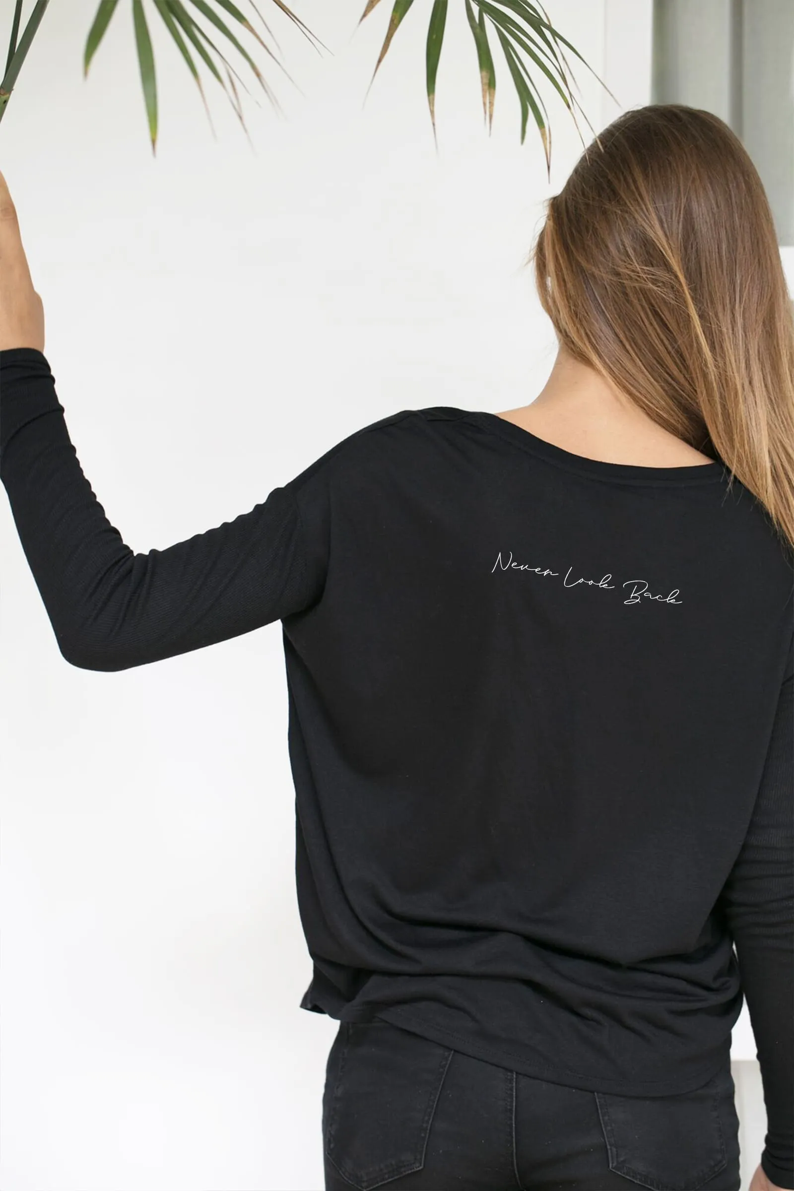 "Never Look Back" Original Ribbed Long Sleeve Tee