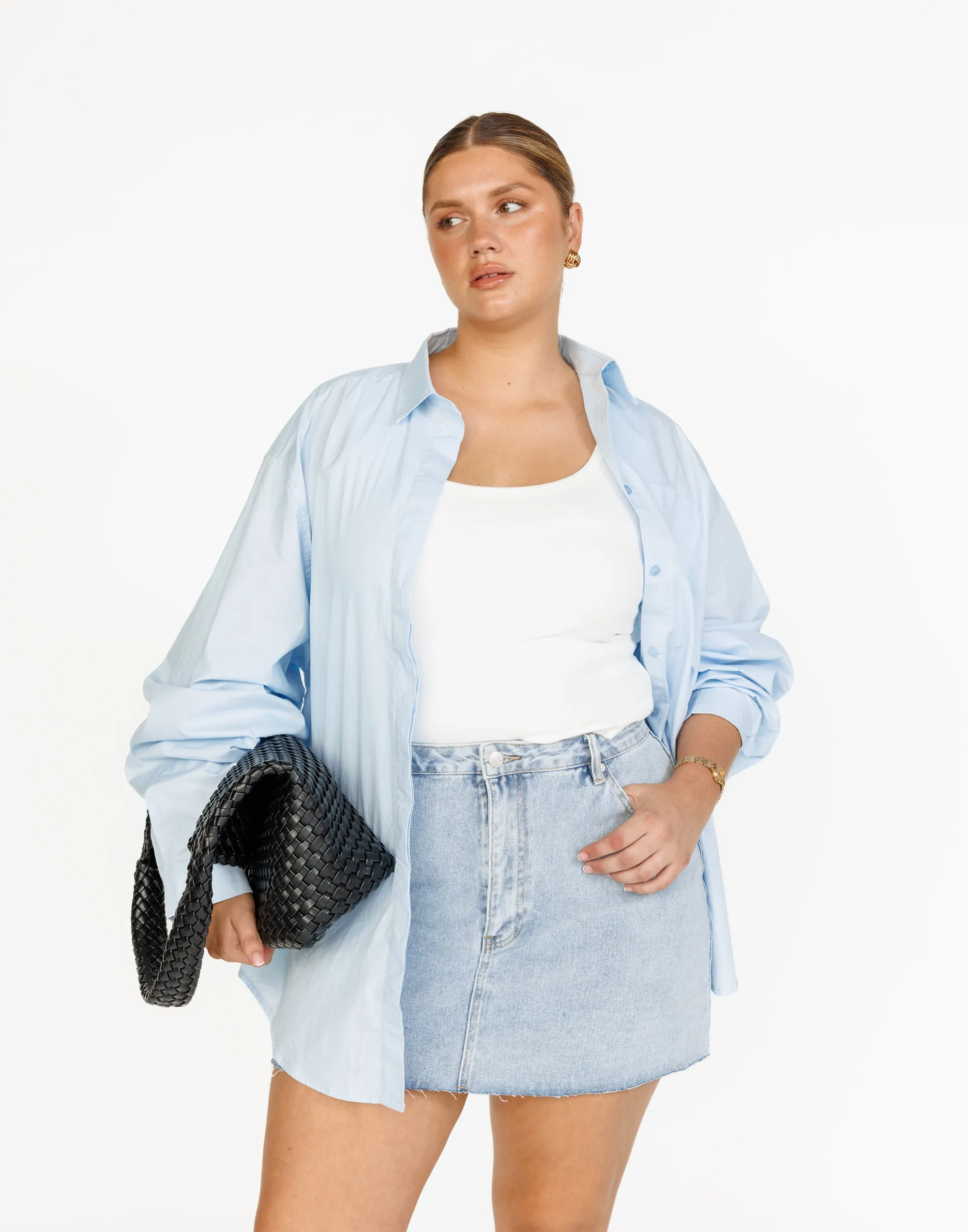 Rowan Denim Mini Skirt (Light Vintage)