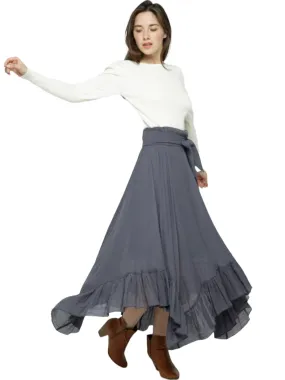 Scarlett’s Fluttery Flowy Maxi Skirt- Dusty Grey