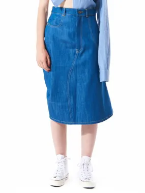 Single Flare Denim Skirt (OTBSKI012 TRUE BLUE)