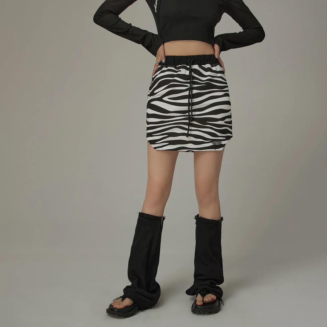 String Zebra Mini Skirt