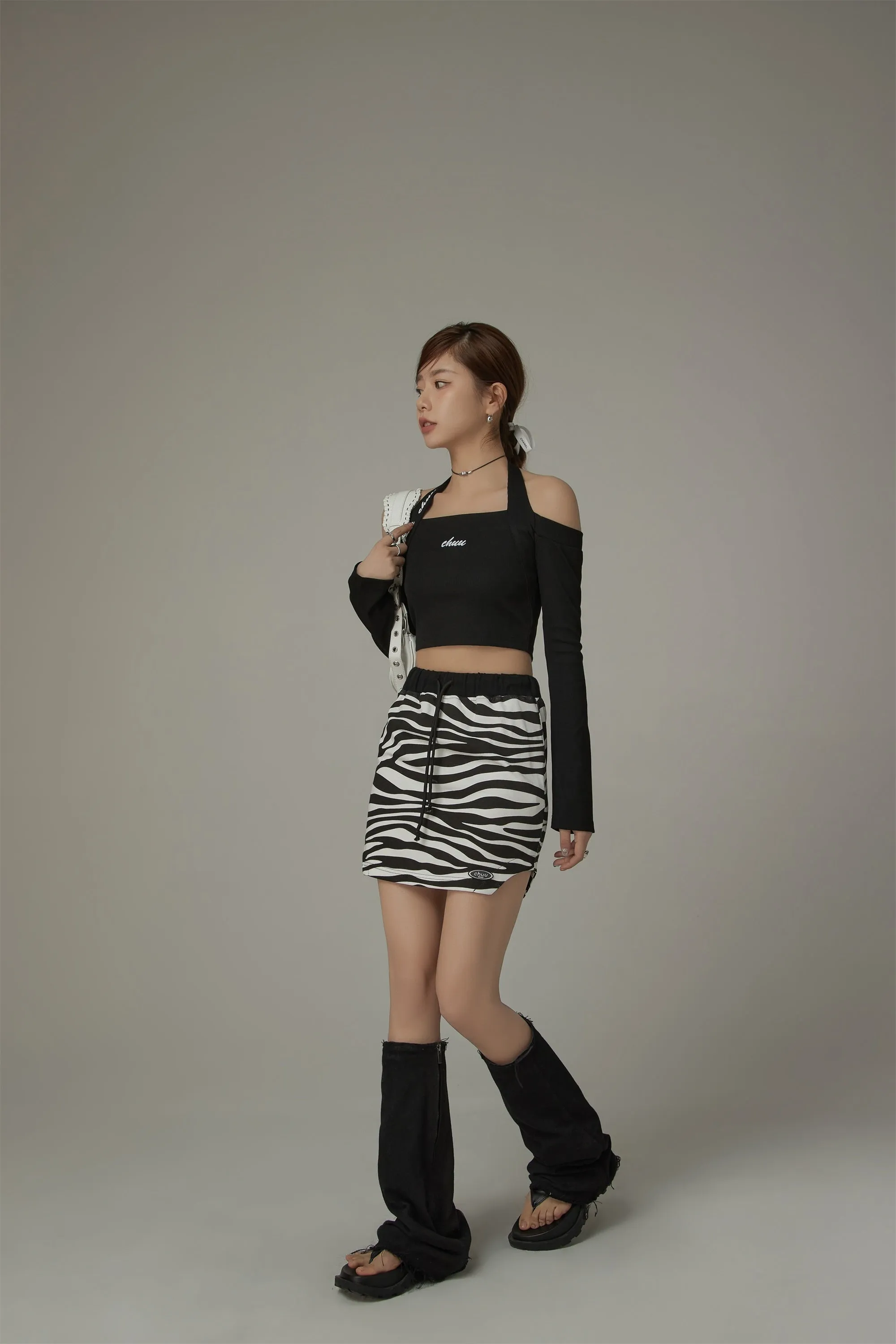 String Zebra Mini Skirt