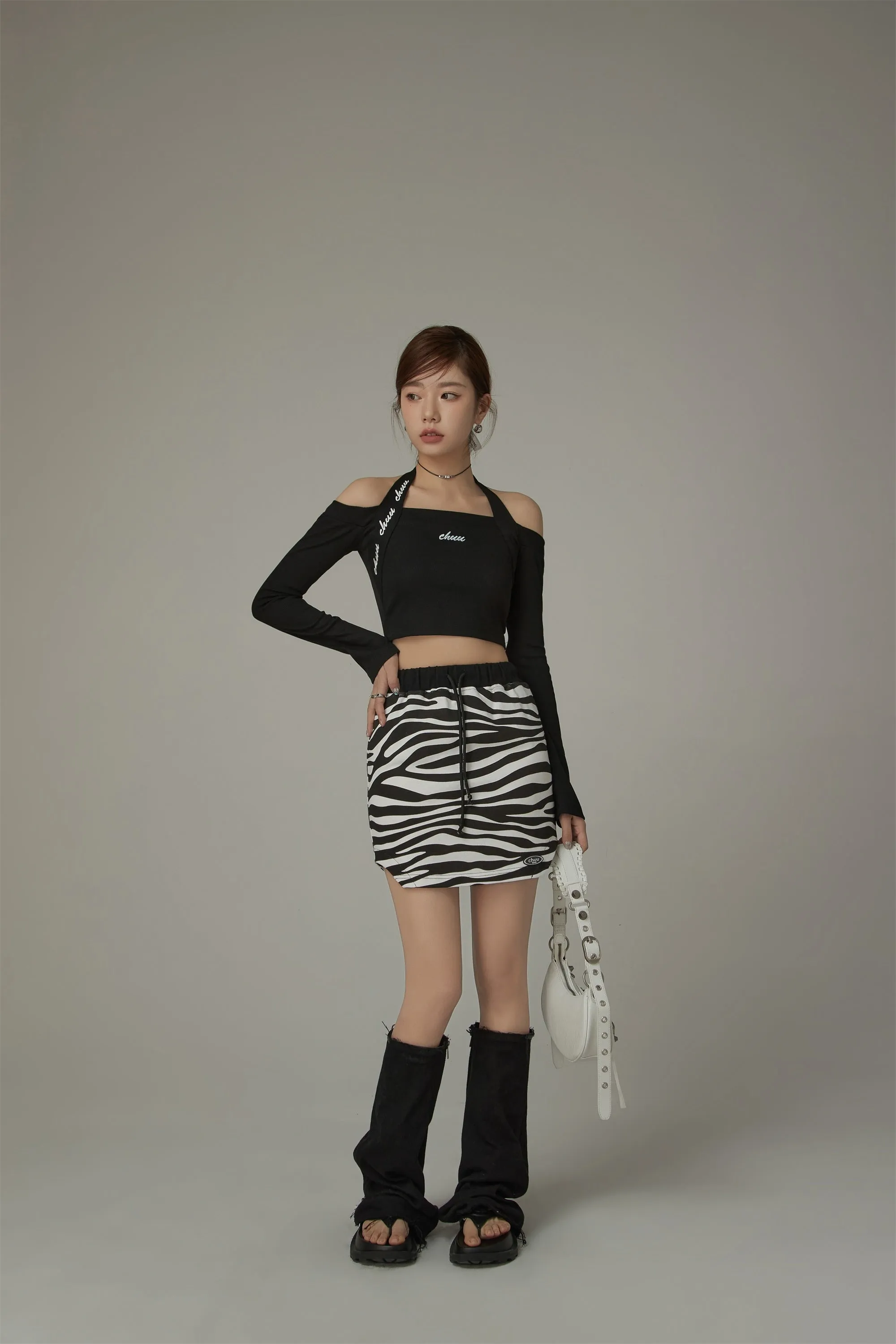 String Zebra Mini Skirt