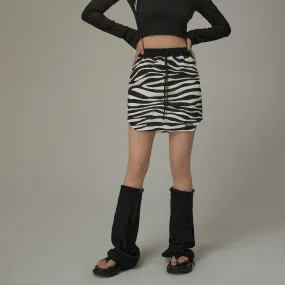 String Zebra Mini Skirt