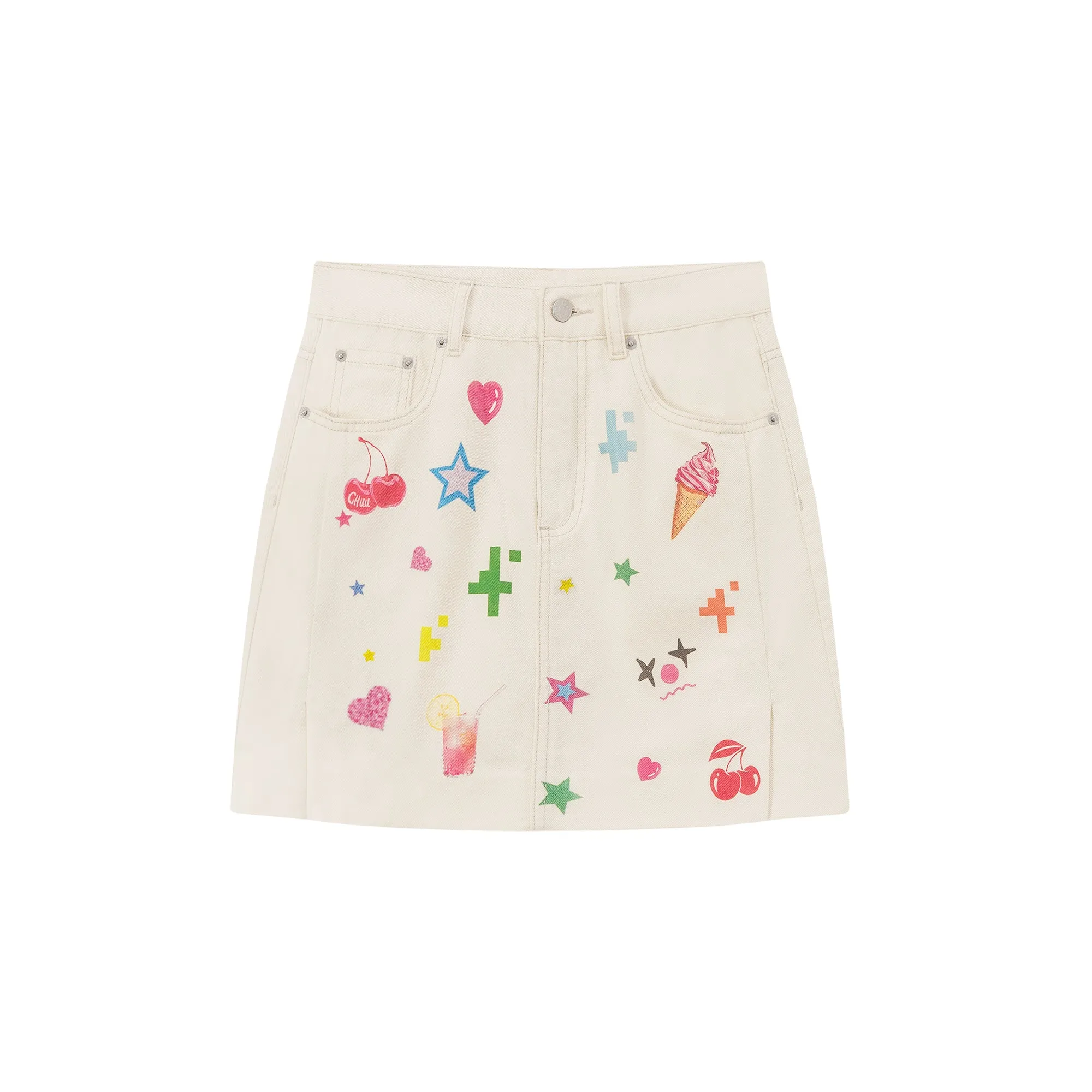 Summer Icons Printed Mini Skirt