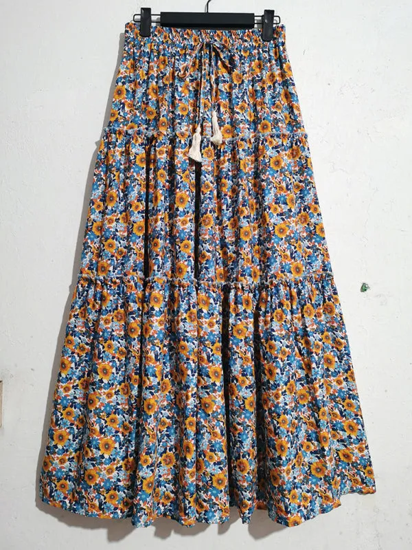 Trendy Cotton Bohemian Beach Resort Skirt