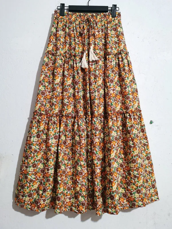 Trendy Cotton Bohemian Beach Resort Skirt