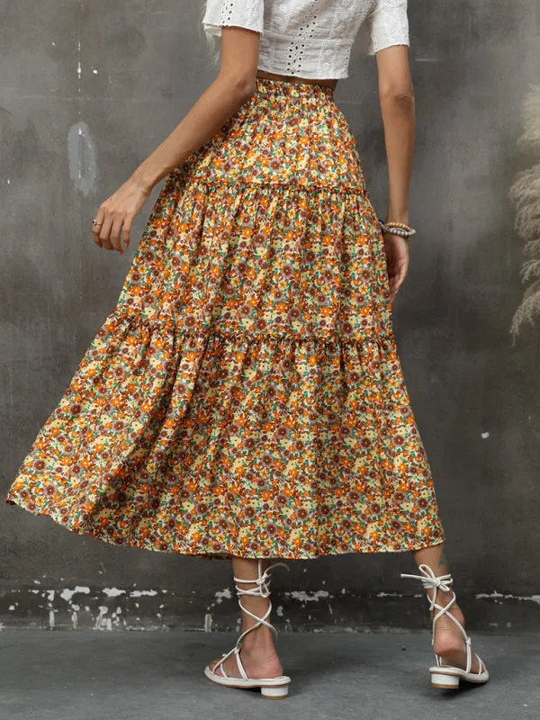 Trendy Cotton Bohemian Beach Resort Skirt