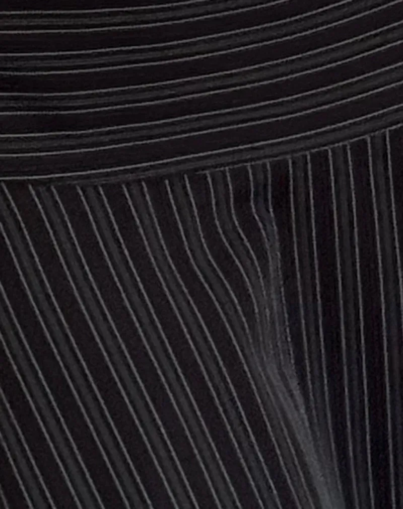 Zelian Mini Skirt in Pinstripe Black